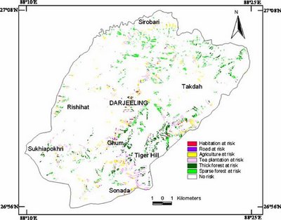 Picture of Landslide Risk Assessment Map Using Concept of Danger Pixels